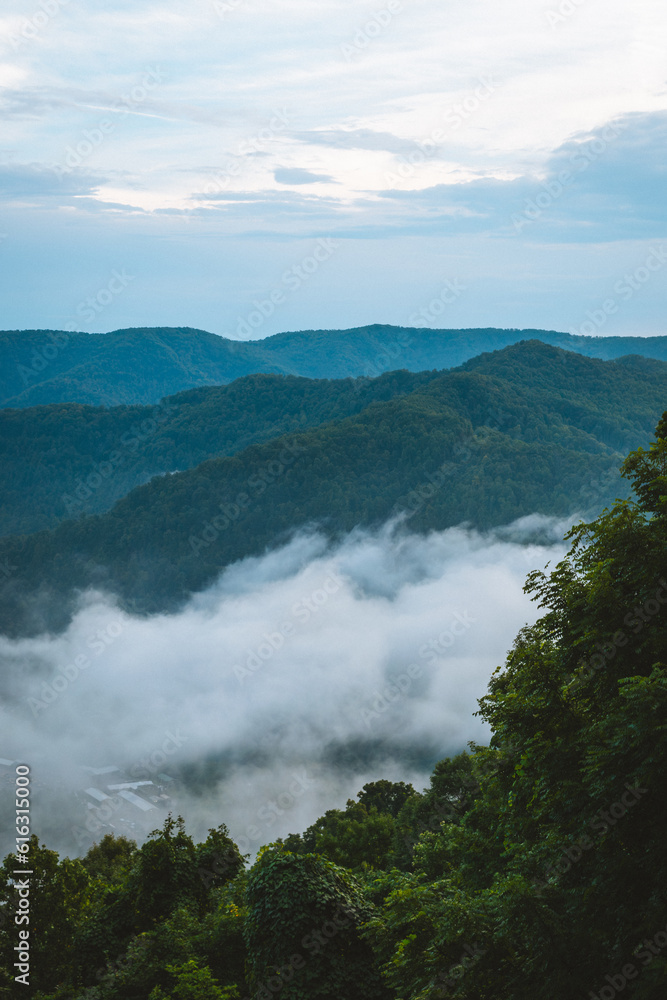 Low clouds in the Appalachian mountains, West Virginia