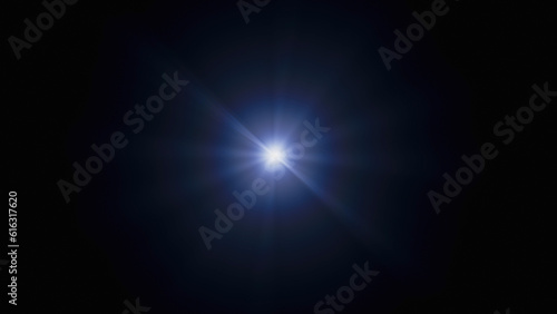 Intense blue area with light from the focal point and chromatographic aberration.