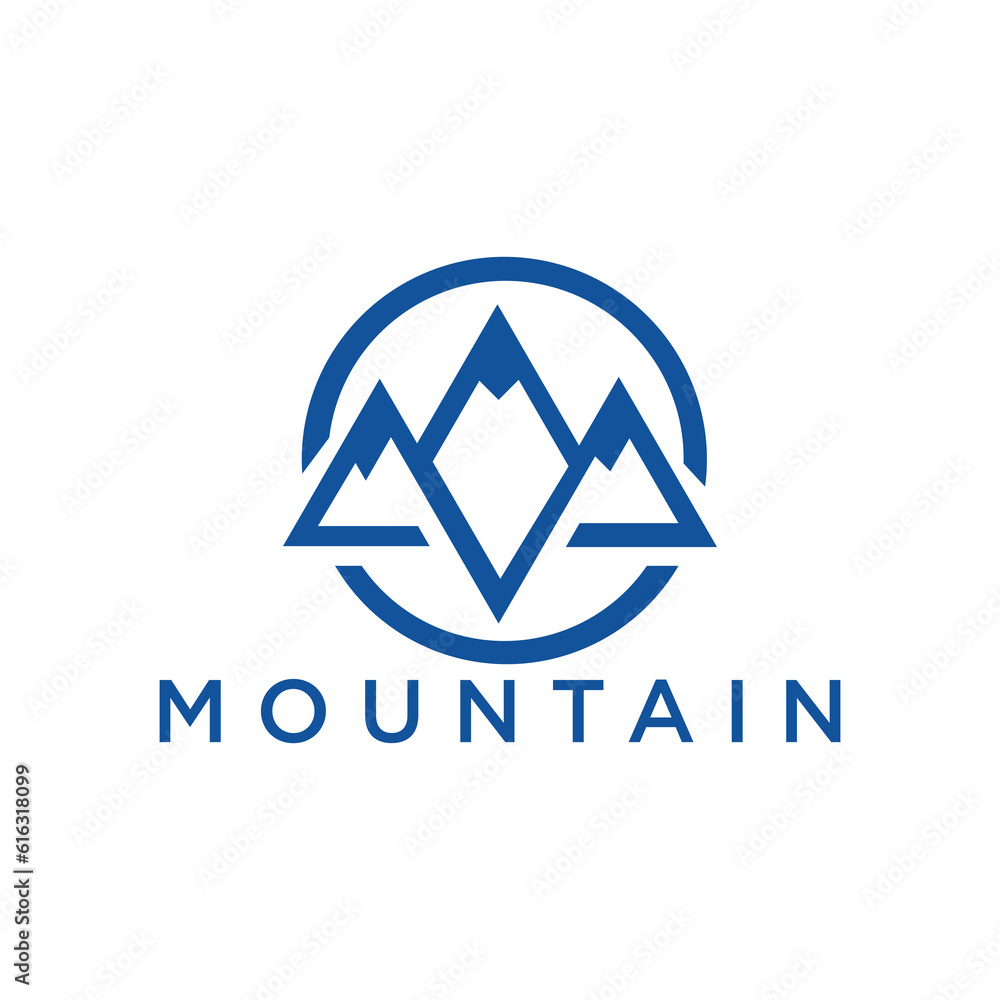 Abstract mountain shape logo design modern line art style Abstract mountain shape logo design modern line art style