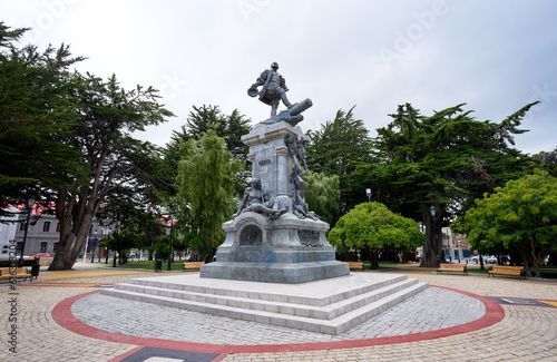 view of Armas or Muñoz Gamero square in Punta Arenas  photo