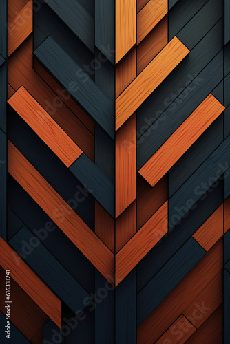 Geometric wooden design. AI generative