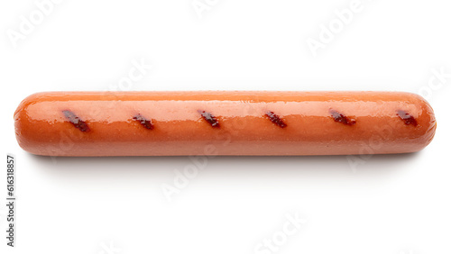 Hot Dog wiener or frankfurter. Classic pork or beef sausage, wiener or frankfurter for Hot Dogs. Traditional American US or USA fast food. Grilled Hot Dog on July 4th Independence Day United States