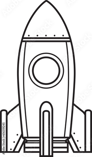 Rocket liftoff icon isolated vector illustration.