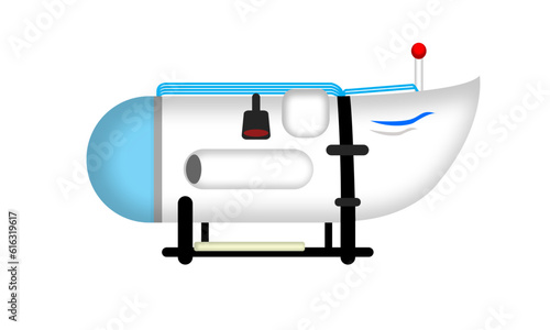 simple illustration of Ocean Gate titanic or Titan submarine or titanic excursion submarine
