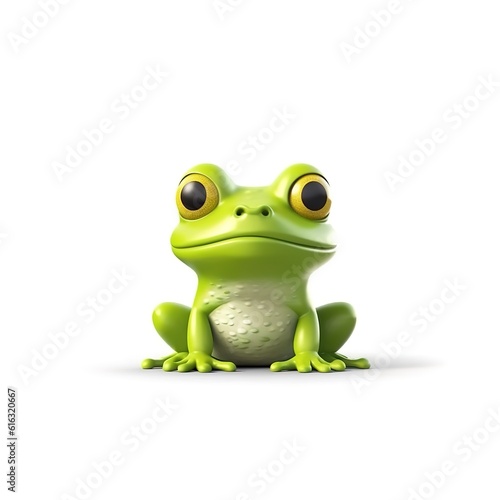 cute small frog isolated on a white background animation style