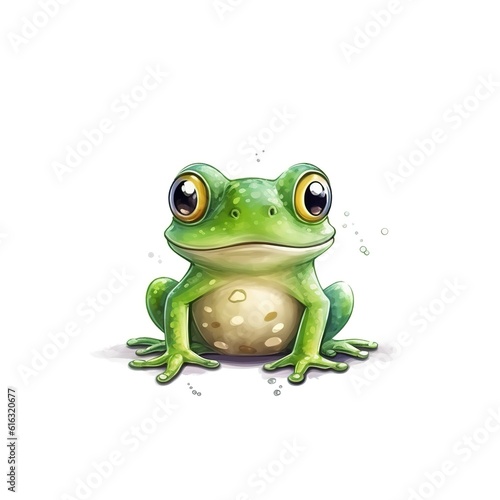 cute small frog isolated on a white background cartoon style