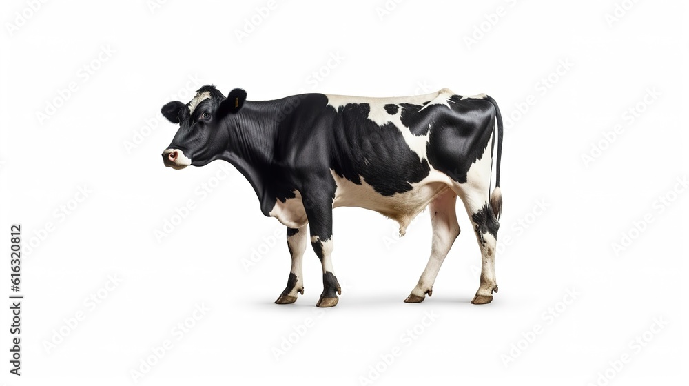 Dairy cow photo on a white background