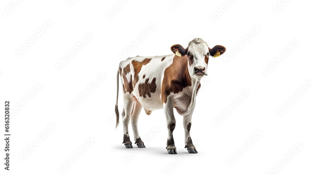 Dairy cow photo on a white background