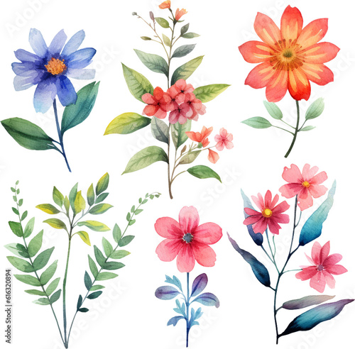 clipart top cute decorate floral flower bundle watercolor oil color