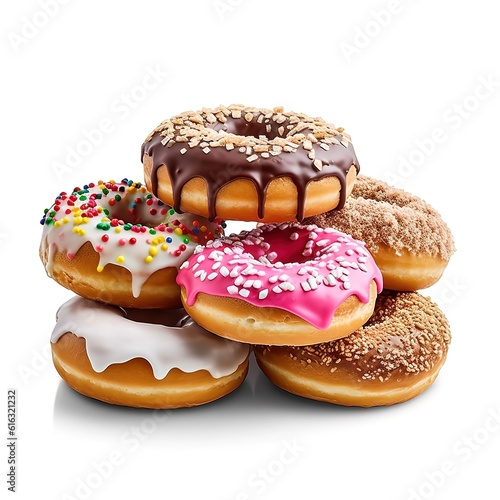Donuts photo on a white background