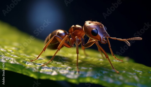 Wallpaper Mural A photo showcasing a close-up portrait of an ant walking amidst the forest, captured with a macro lens, revealing intricate details. Generative Ai. Torontodigital.ca
