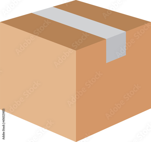 Closed cardboard box icon isolated vector illustration.