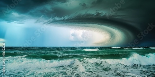 Ein Hurricane über dem Meer photo