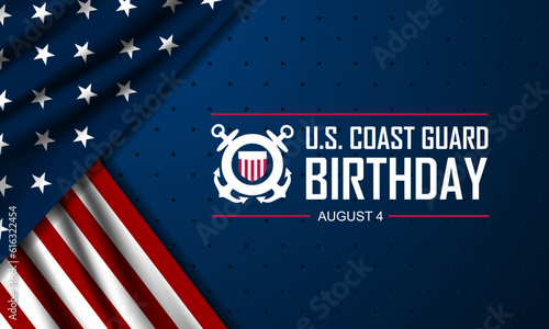 U.S. Coast Guard Birthday August 4 background vector illustration
