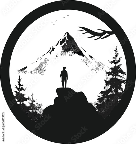 isolated mountain vector