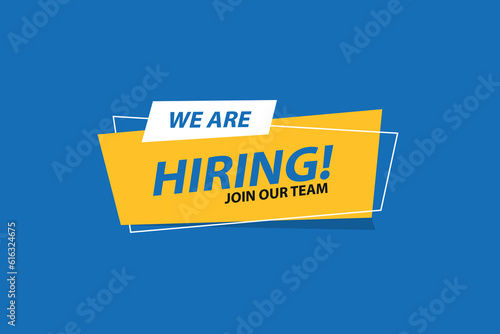 Vector we are hiring banner. Hiring recruitment design. We are hiring join our team announcement