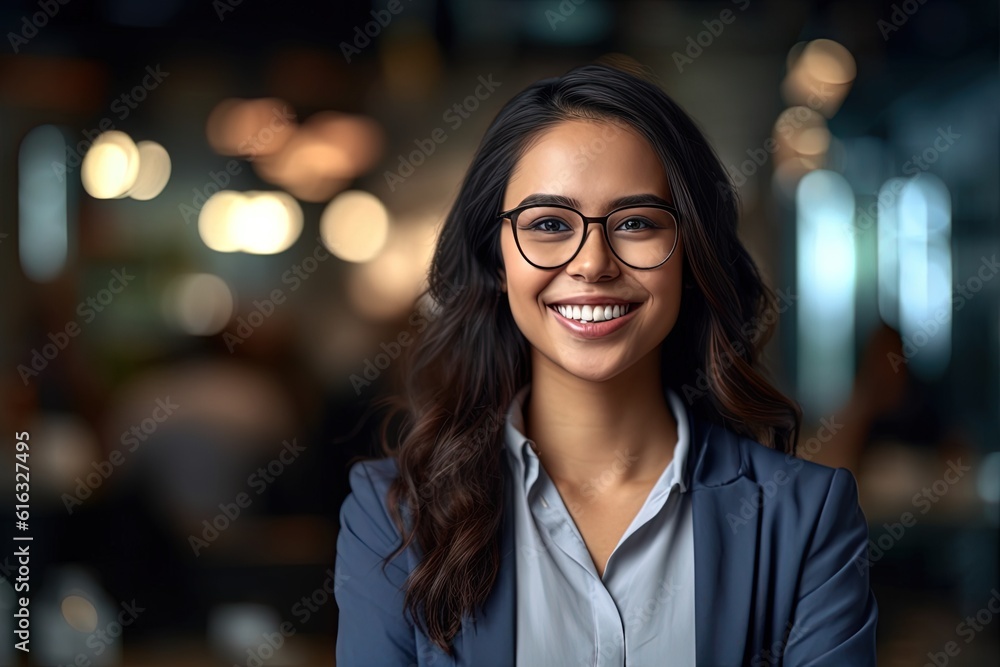 Portrait of a beautiful Asian businesswoman smiling at the camera.Generative Ai Portrait of a beautiful Asian businesswoman smiling at the camera.Generative Ai