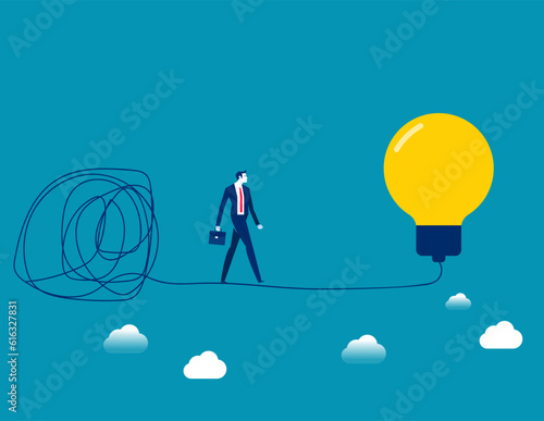 Simplify idea to find solution. Business vector illustration