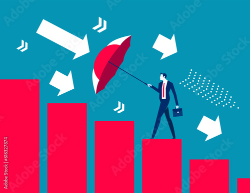 Business economic recession. Business vector illustration concept