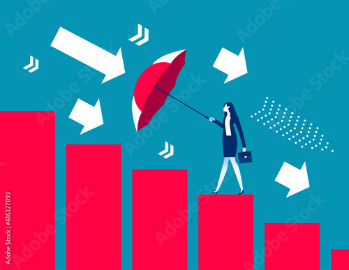 Business economic recession. Business vector illustration concept