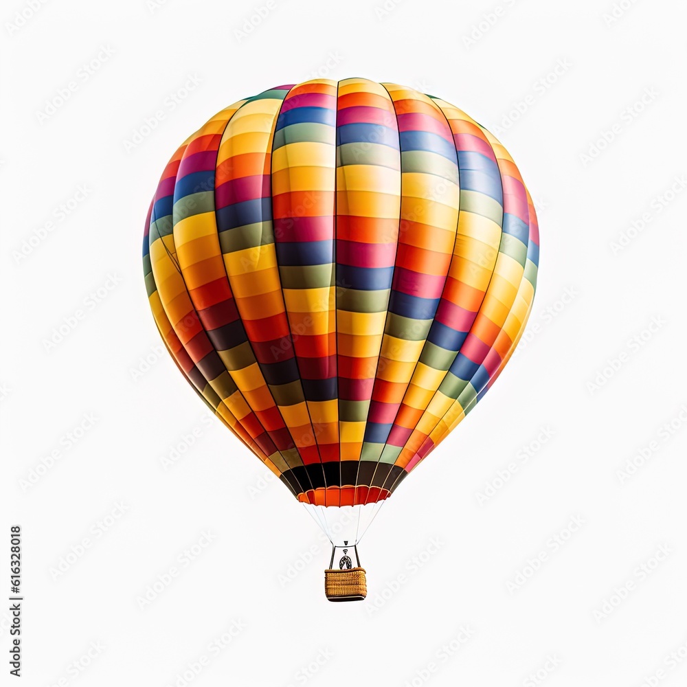 Naklejka premium Hot air balloon photo on a white background