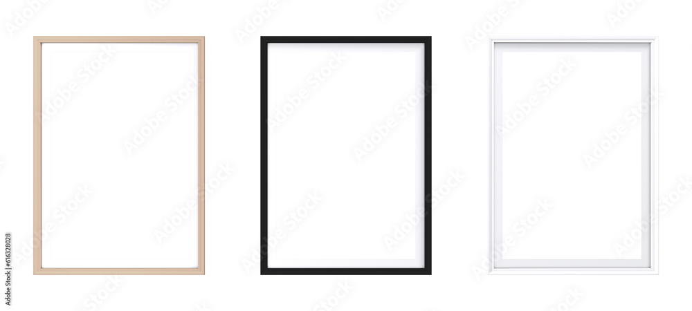 Picture frames set, 3d rendering Picture frames set, 3d rendering
