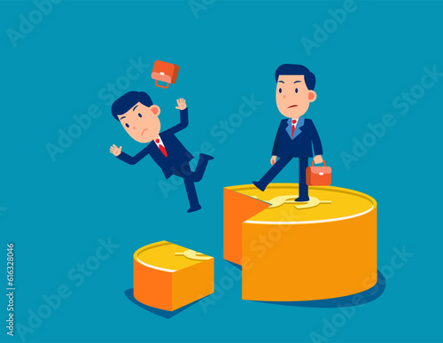 Business partner selfishness and evil. Business finance vector illustration