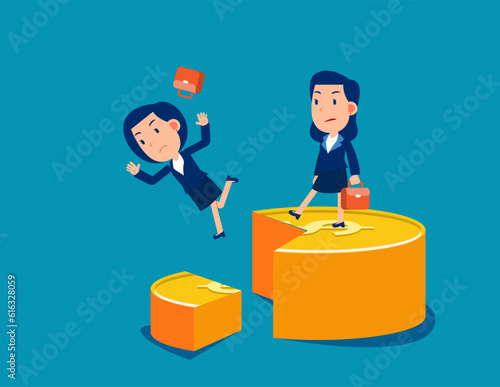 Business partner selfishness and evil. Business finance vector illustration