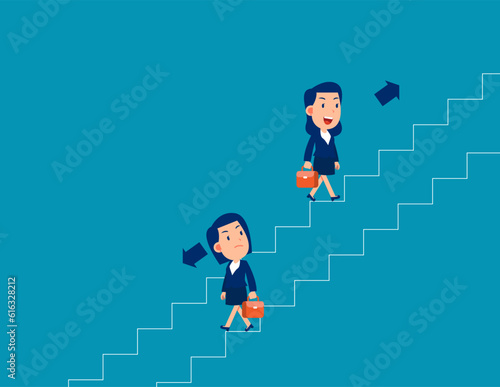 The path of the ups and downs of business person. Business vector illustration