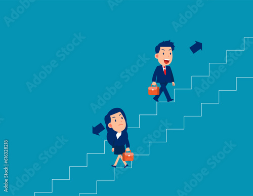 The path of the ups and downs of business person. Business vector illustration