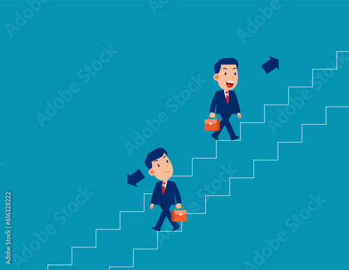 The path of the ups and downs of business person. Business vector illustration