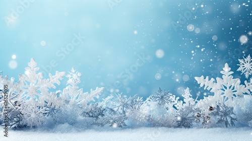 Festive Winter Snow Background with Snowdrifts © twilight mist