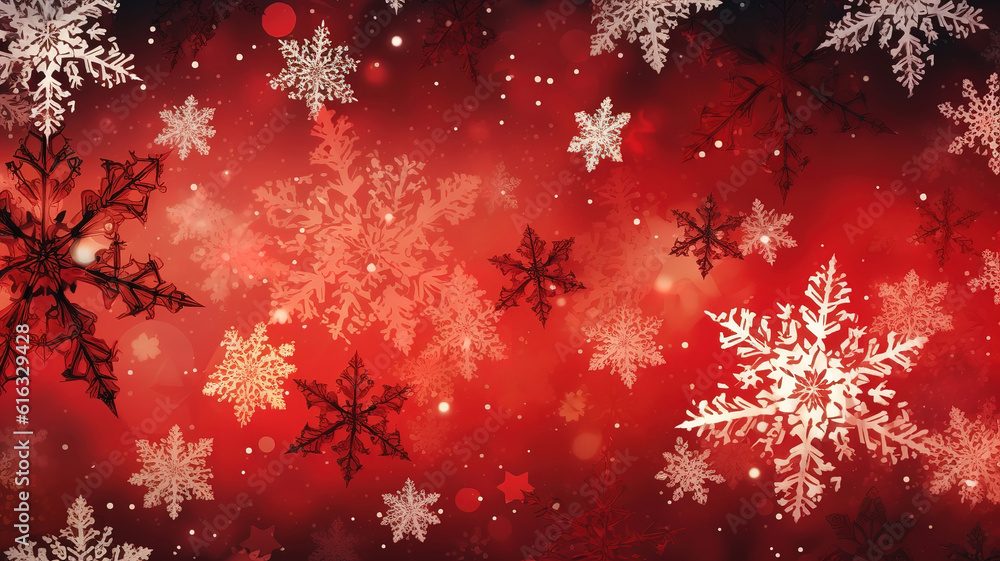 Christmas background of various complex big and small snowflakes. Generative Ai Christmas background of various complex big and small snowflakes. Generative Ai
