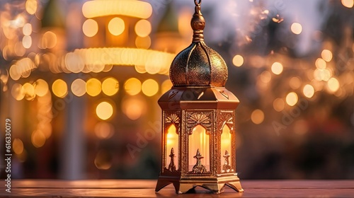 Original Traditional Ornate Oriental Lantern with Beautiful Bokeh © twilight mist