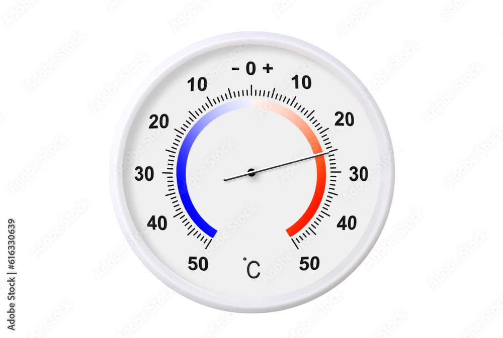 Celsius scale thermometer isolated on transparent background. Ambient temperature plus 25 degrees Celsius scale thermometer isolated on transparent background. Ambient temperature plus 25 degrees
