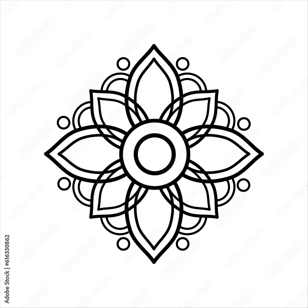 vector mandala for icons, logos and symbols. symmetrical element. stylized flower illustration for themes about meditation, yoga and holistic therapies. black vector vector mandala for icons, logos and symbols. symmetrical element. stylized flower illustration for themes about meditation, yoga and holistic therapies. black vector