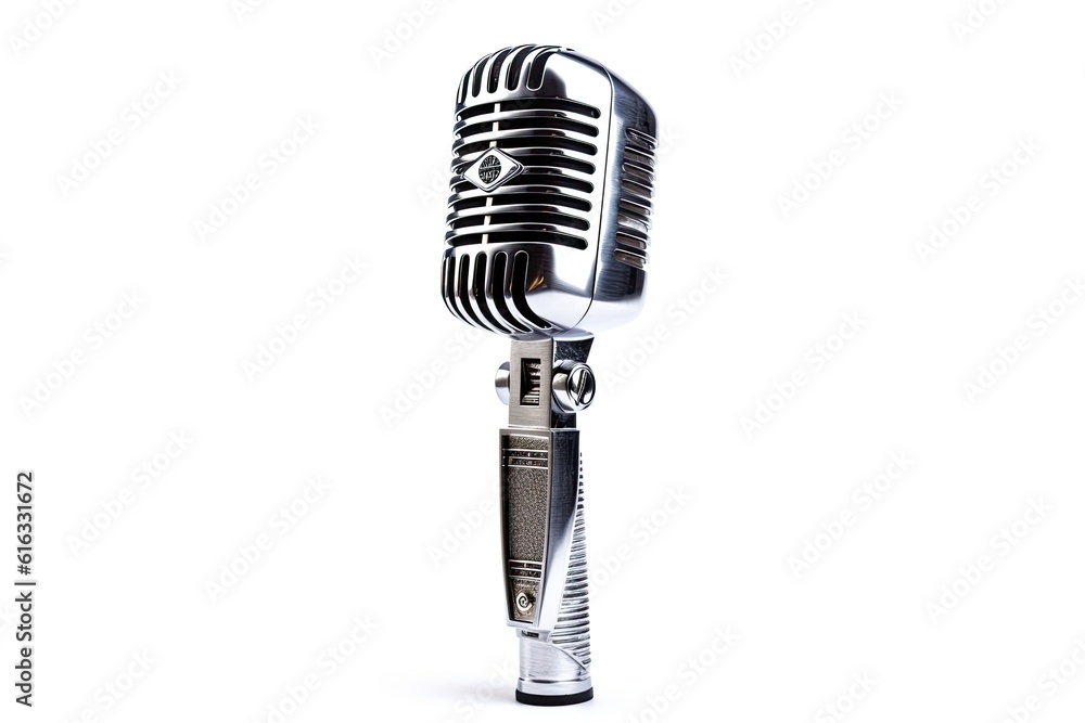 Fototapeta premium Vintage Microphone on white background