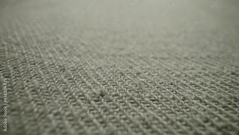 The structure of the fabric. Close-up of linen cloth. Dolly shot The structure of the fabric. Close-up of linen cloth. Dolly shot
