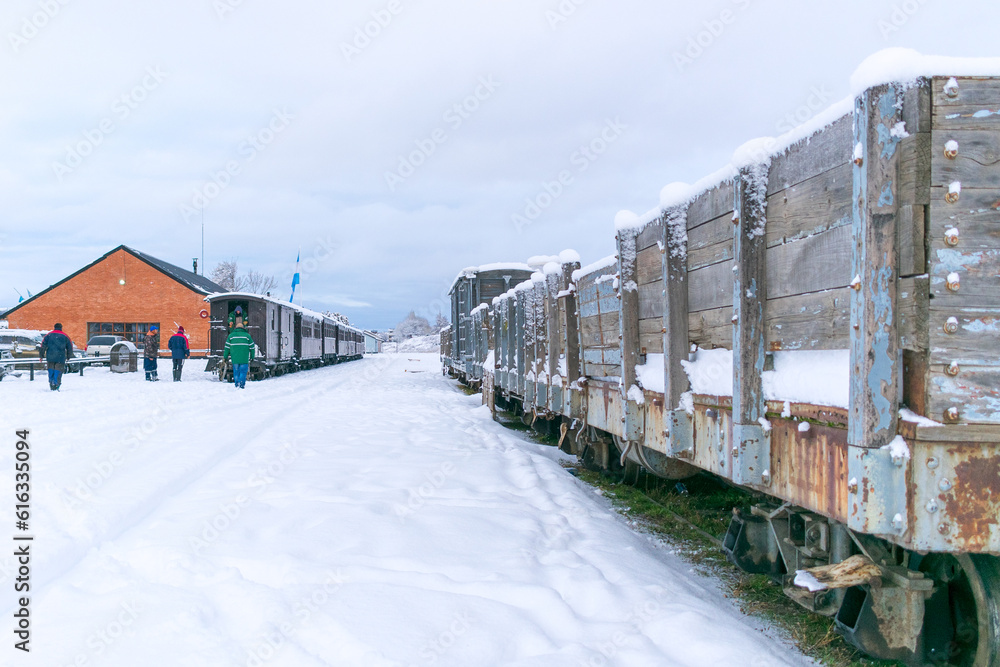 Naklejka premium train on station