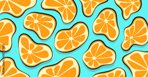 abstract orange background pattern vector. Fresh slices of orange vector