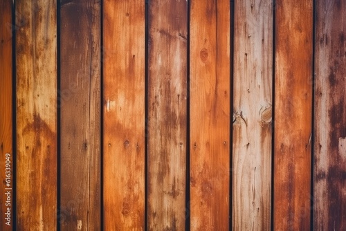 Wood texture surface. Fence made wooden planks. Generative AI