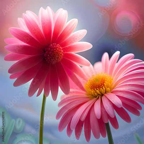 Pink dahlia flowers 
