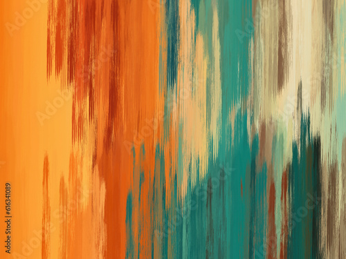 Colorful oil paint brush abstract background orange green