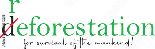 Reforestation for the survival of mankind and for the good health of mother earth text message.