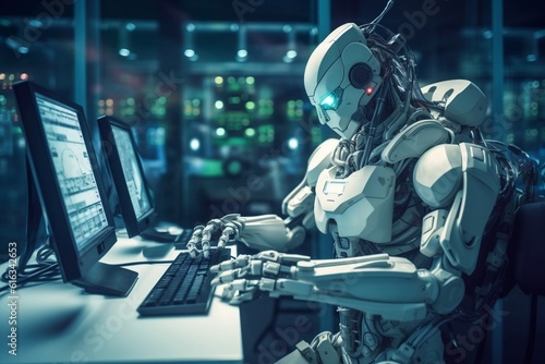 Office Robot Efficient Workforce. AI