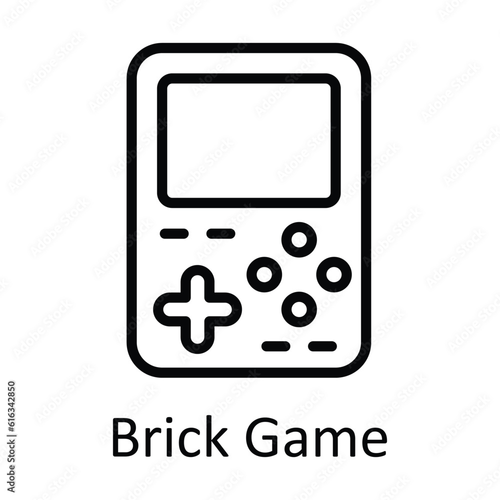 Brick Game Vector outline Icon Design illustration. Multimedia Symbol on White background EPS 10 File Brick Game Vector outline Icon Design illustration. Multimedia Symbol on White background EPS 10 File