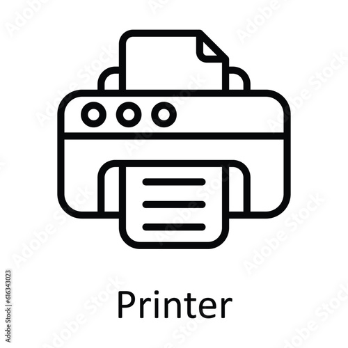 Printer Vector outline Icon Design illustration. Multimedia Symbol on White background EPS 10 File