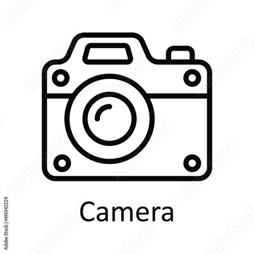 Camera Vector outline Icon Design illustration. Multimedia Symbol on White background EPS 10 File