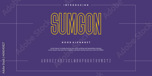 Modern abstract digital alphabet font. Minimal technology typography, Creative urban sport fashion futuristic font and with numbers. vector illustration