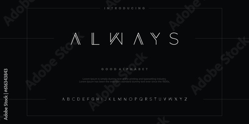 Modern abstract digital alphabet font. Minimal technology typography, Creative urban sport fashion futuristic font and with numbers. vector illustration